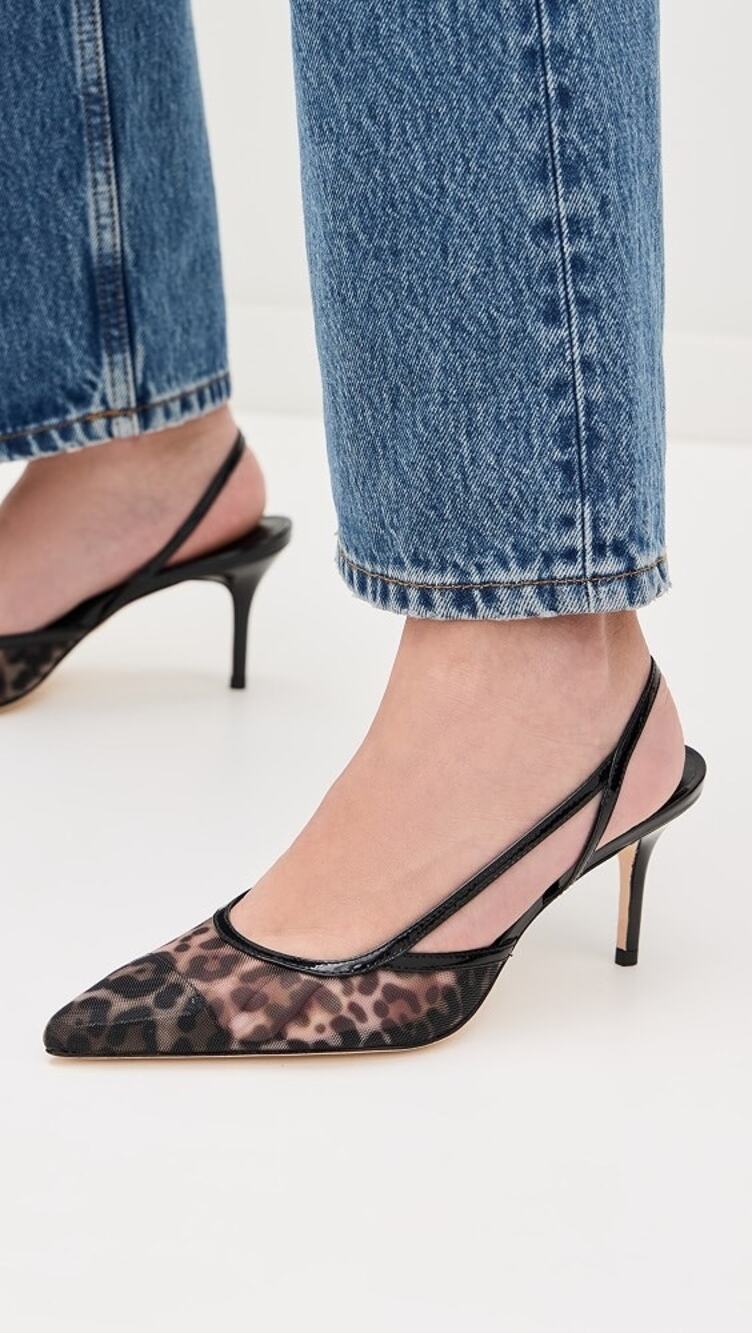 Reformation NWOB Leopard Mesh Whitnee Slingback Heels 8